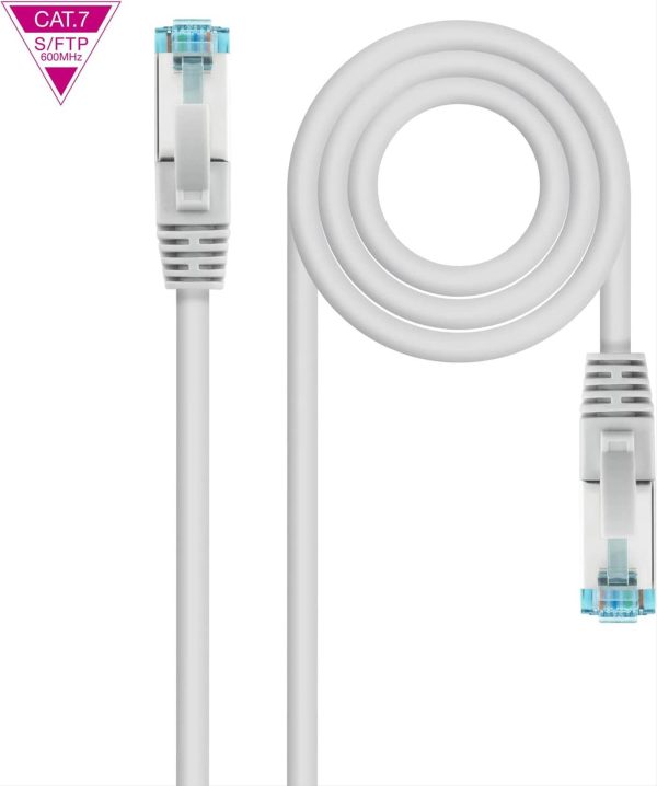 CABLE RED LATIGUILLO RJ45 CAT.7 LSZH SFTP PIMF AWG26 1.5M NANOCABLE GRIS