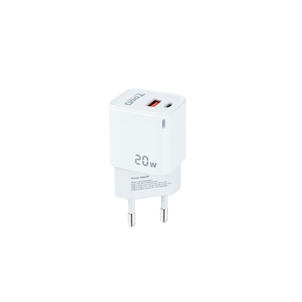 CARGADOR DE PARED USB-C/PD + USB-A/QC 20W TOOQ TQWC-QCPD20WT BLANCO
