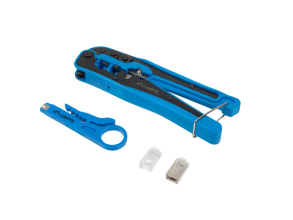 KIT LANBERG NETWORK CON CRIMPADORA Y STRIPPING, CONECTORES RJ45