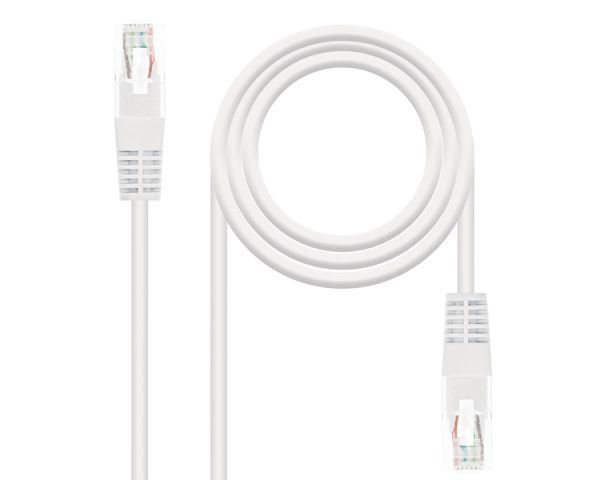 CABLE DE RED LATIGUILLO RJ45 CAT.5E UTP AWG24 2M BLANCO NANOCABLE