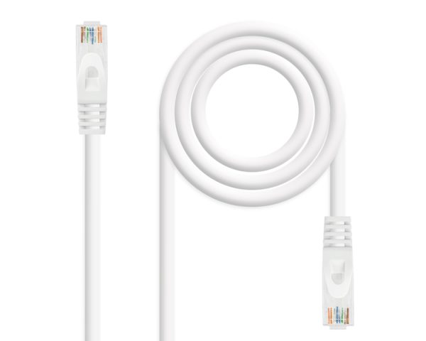 CABLE DE RED LATIGUILLO RJ45 UTP CAT6A AWG24 0.5 M BLANCO NANOCABLE