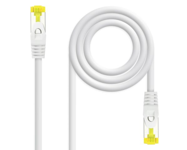 CABLE DE RED LATIGUILLO RJ45 SFTP CAT6A AWG26 0.5 M BLANCO NANOCABLE