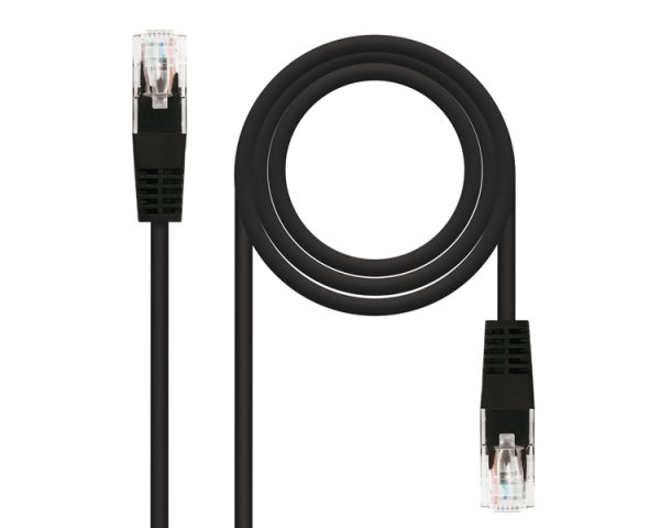 CABLE DE RED LATIGUILLO RJ45 UTP CAT6 AWG24 1 M NEGRO NANOCABLE