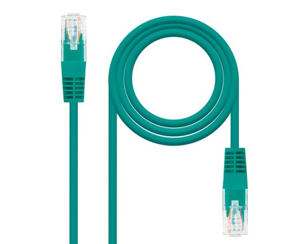 CABLE DE RED LATIGUILLO RJ45 UTP CAT6 AWG24 0.5 M VERDE NANOCABLE