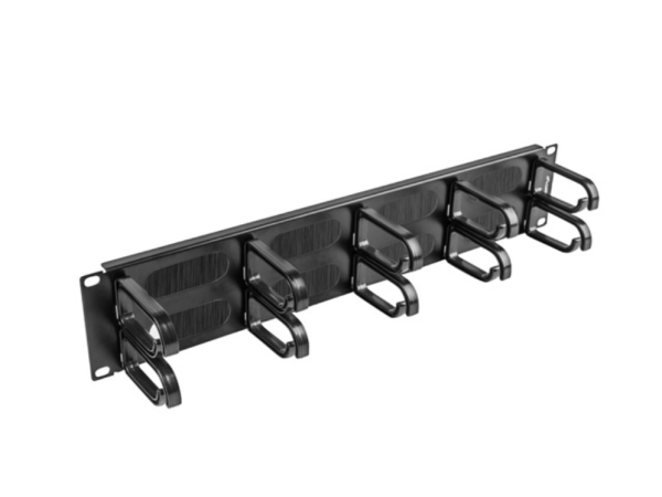 ORGANIZADOR DE CABLES LANBERG 10 ANILLOS 19" 2U TIPO B CON CEPILLO NEGRO