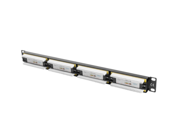 PATCH PANEL LANBERG CAT.6 UTP 24 PUERTOS 1U CAT.6 UTP 19" RACK NEGRO