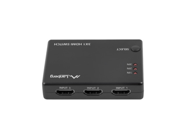 SWITCH VIDEO LANBERG 3 X HDMI + MICRO USB NEGRO CONTROL REMOTO