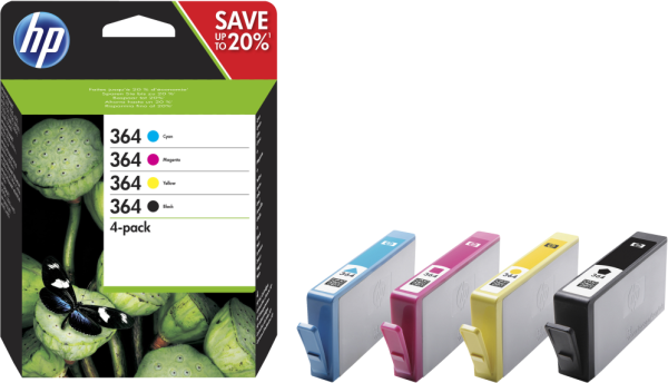 TINTA HP 364 PACK AHORRO NEGRO CIAN MAGENTA AMARILLO