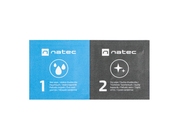 TOALLITAS DESINFECTANTES NATEC RACOON WET-DRY PACK 50 UDS