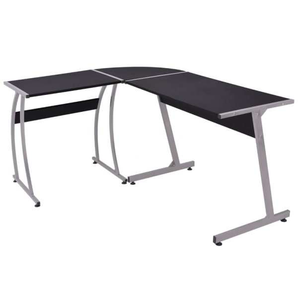 Mesa de canto em forma de L, preto