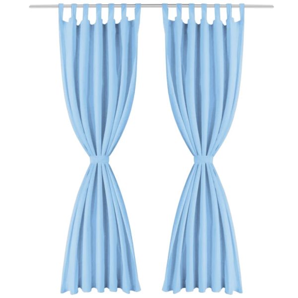 Cortinas de cetim com presilhas 2 pcs 140x225 cm turquesa - Image 2