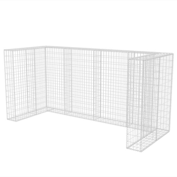 Cerca gabião para 3 caixotes do lixo aço 250x100x120 cm - Image 2