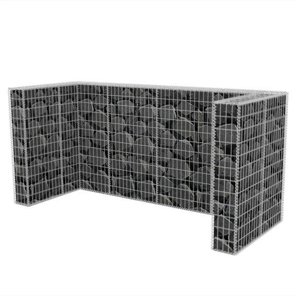 Cerca gabião para 3 caixotes do lixo aço 250x100x120 cm - Image 5