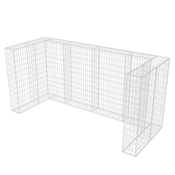 Cerca gabião para 3 caixotes do lixo aço 250x100x120 cm - Image 6