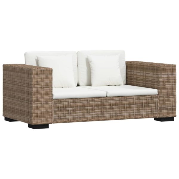 Conjunto de sofá de 2 lugares, 7 pcs, vime genuíno - Image 2
