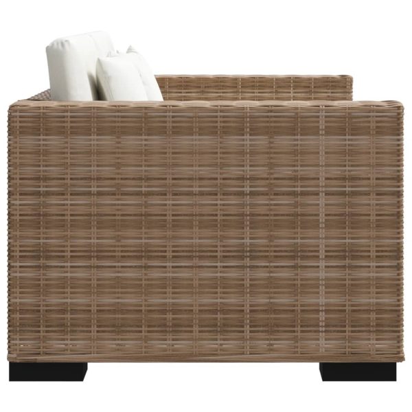 Conjunto de sofá de 2 lugares, 7 pcs, vime genuíno - Image 4