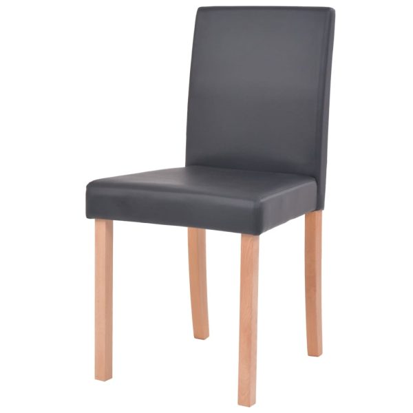 Mesa e cadeiras de jantar 7 pcs couro artificial carvalho preto - Image 6
