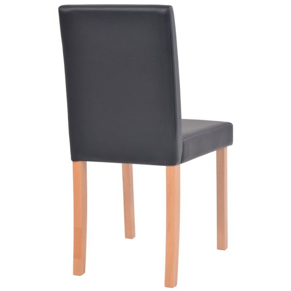 Mesa e cadeiras de jantar 7 pcs couro artificial carvalho preto - Image 9