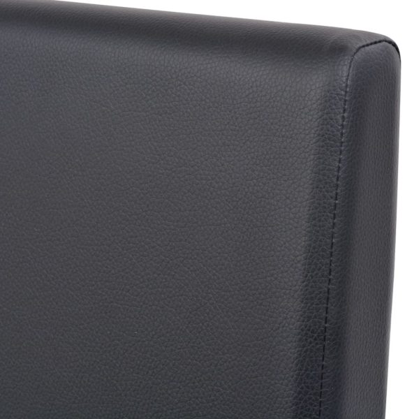 Mesa e cadeiras de jantar 7 pcs couro artificial carvalho preto - Image 10