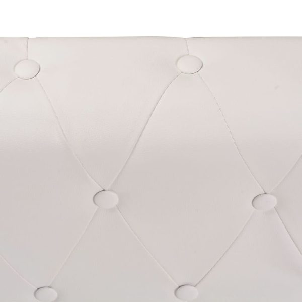 Sofá de canto Chesterfield 6 lugares couro artificial branco - Image 5