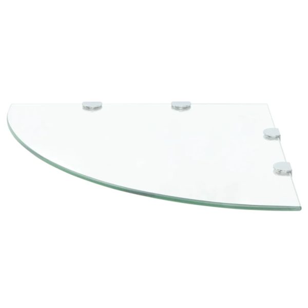 Prateleira canto, suportes cromados, vidro transparente 45x45cm - Image 2