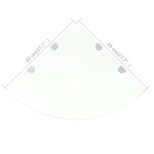 Prateleira canto, suportes cromados, vidro transparente 45x45cm - Image 6