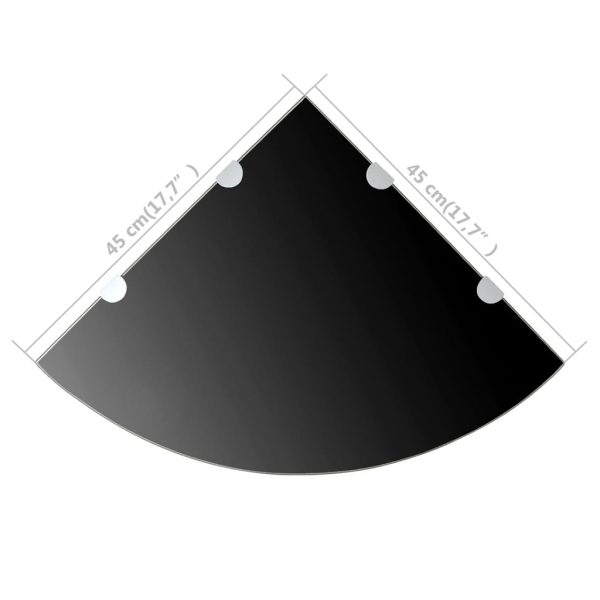 Prateleira canto, suportes cromados, vidro preto 45x45cm - Image 5