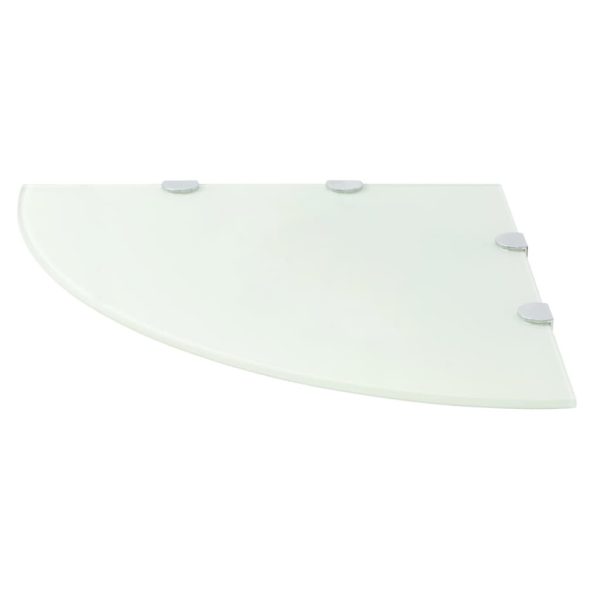 Prateleira canto, suportes cromados, vidro branco 45x45cm - Image 2