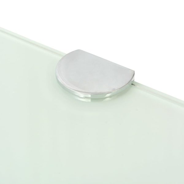 Prateleira canto, suportes cromados, vidro branco 45x45cm - Image 4