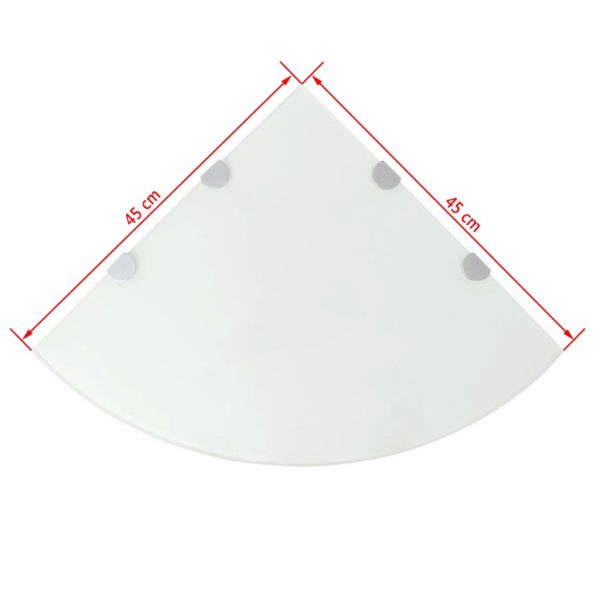 Prateleira canto, suportes cromados, vidro branco 45x45cm - Image 5