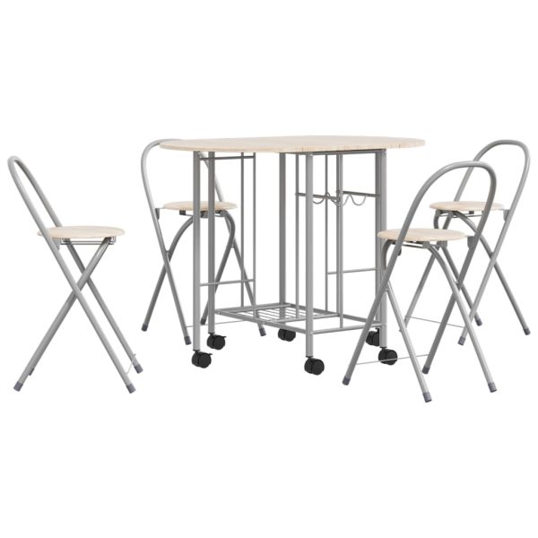 Conjunto de jantar dobrável 5 pcs MDF