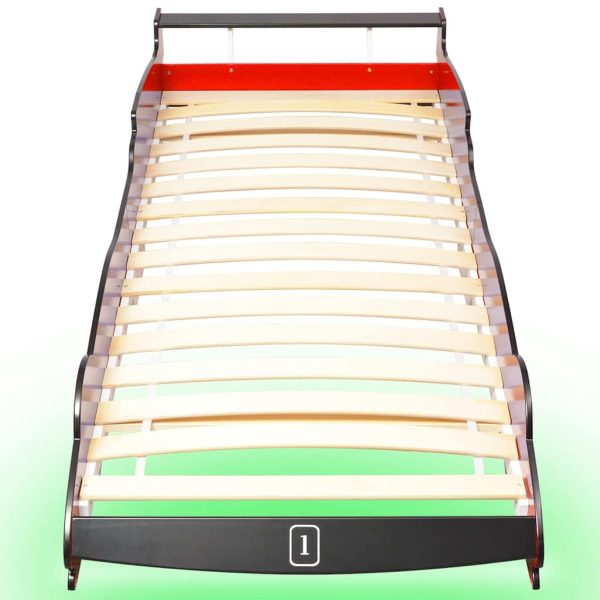 Cama carro de corrida LED para crianças 90x200 cm vermelho - Image 4