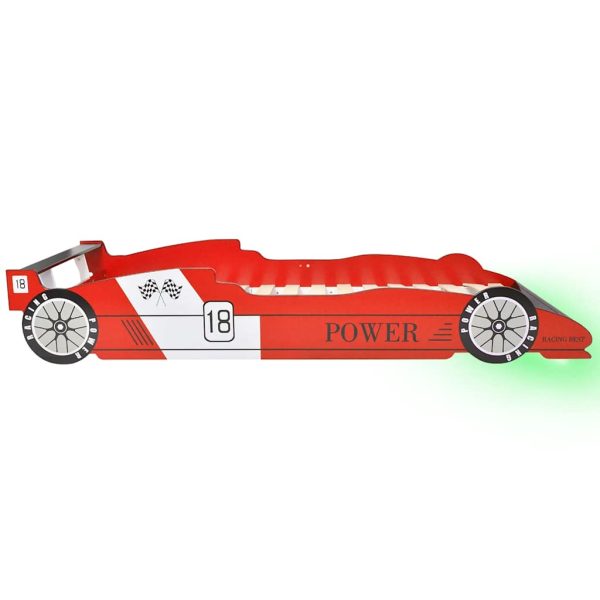 Cama carro de corrida LED para crianças 90x200 cm vermelho - Image 6