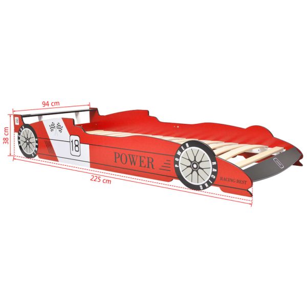 Cama carro de corrida LED para crianças 90x200 cm vermelho - Image 9