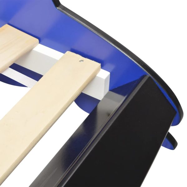 Cama carro de corrida LED para crianças 90x200 cm azul - Image 7