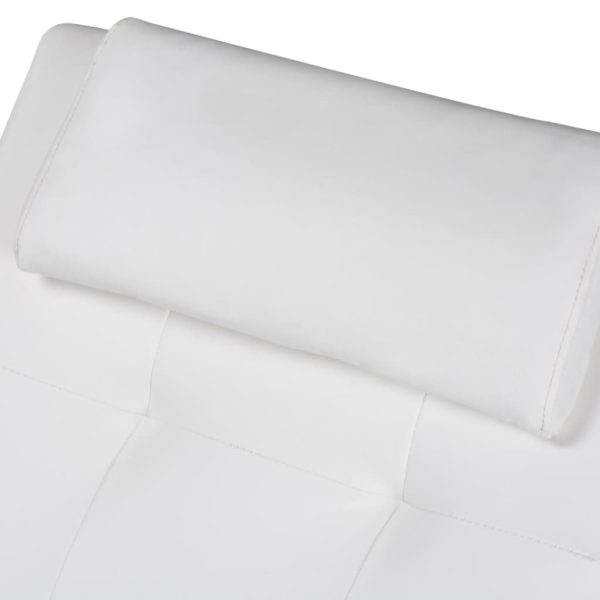 Chaise longue com almofada couro artificial branco - Image 5