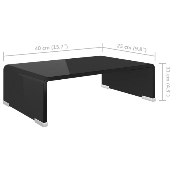 Suporte de TV/monitores em vidro 40x25x11 cm preto - Image 6
