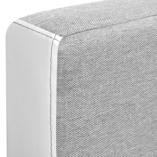 Sofá-cama tecido com chaise longue 218x155x69cm branco cinzento - Image 7