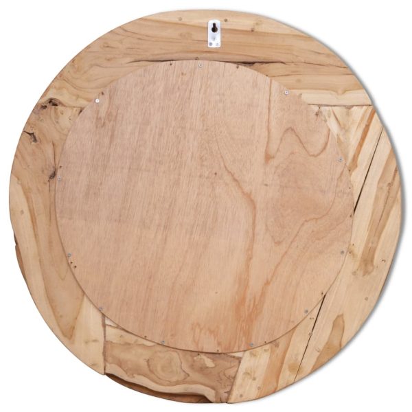 Espelho decorativo em teca 80 cm redondo - Image 9