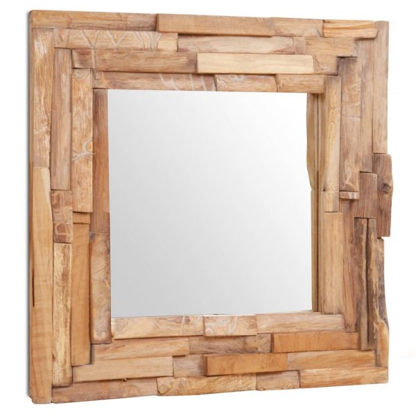 Espelho decorativo em teca 60x60 cm quadrado - Image 4