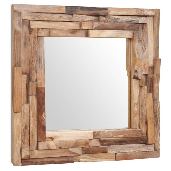 Espelho decorativo em teca 60x60 cm quadrado - Image 5