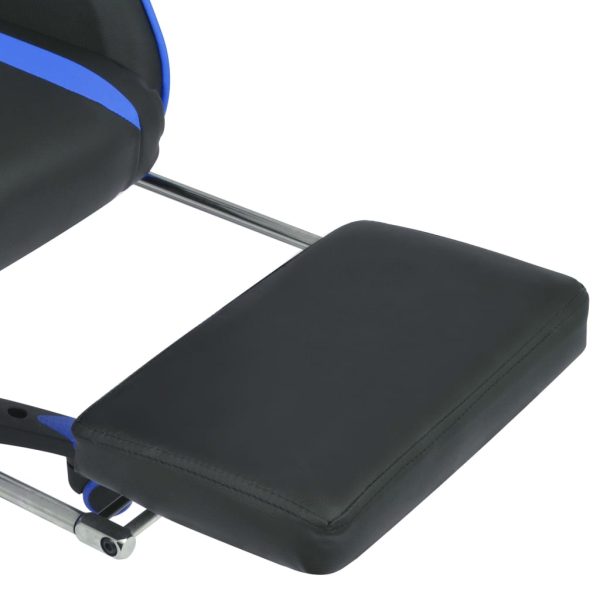 Cadeira escritório reclinável estilo corrida c/ apoio pés azul - Image 6