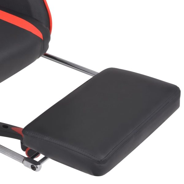 Cadeira escritório reclin. estilo corrida c/ apoio pés vermelho - Image 6