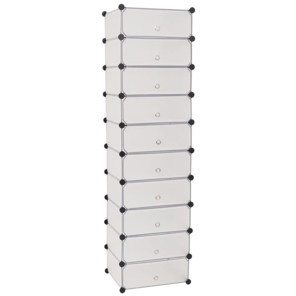 Sapateira c/ 10 compartimentos de arrumação interligados branco - Image 2