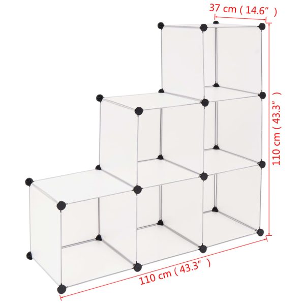 Cubos de arrumação com 6 compartimentos branco - Image 6
