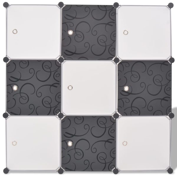 Cubos de arrumação com 9 compartimentos preto e branco - Image 3