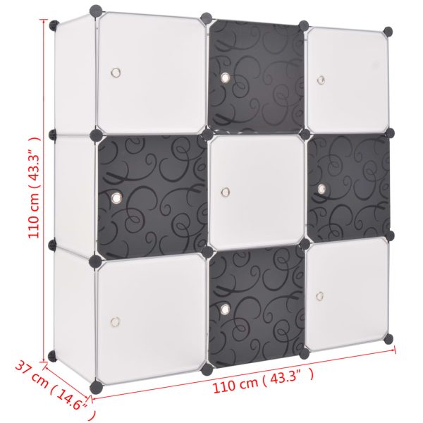 Cubos de arrumação com 9 compartimentos preto e branco - Image 5