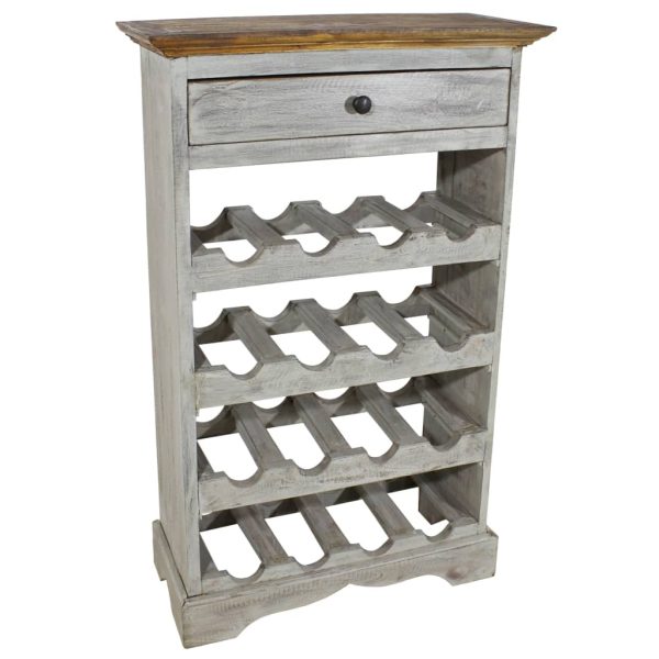 Garrafeira madeira reciclada maciça 55x23x85 cm