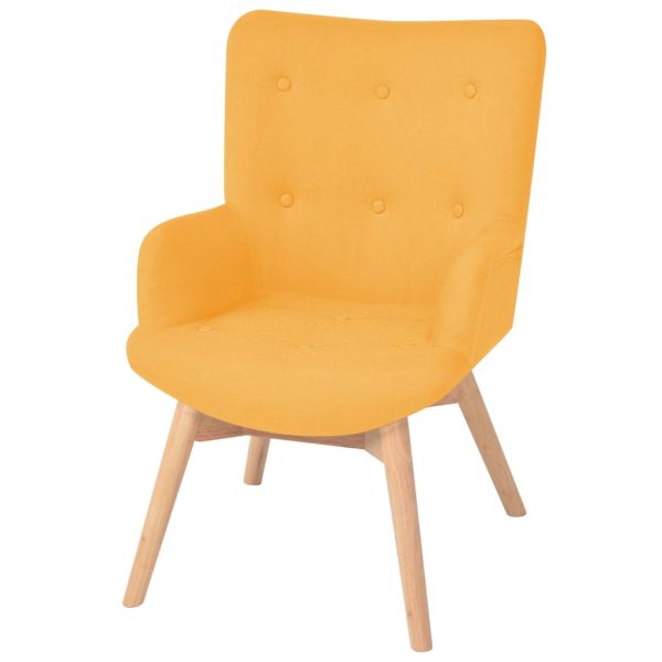 Poltrona com apoio para pés tecido amarelo - Image 2