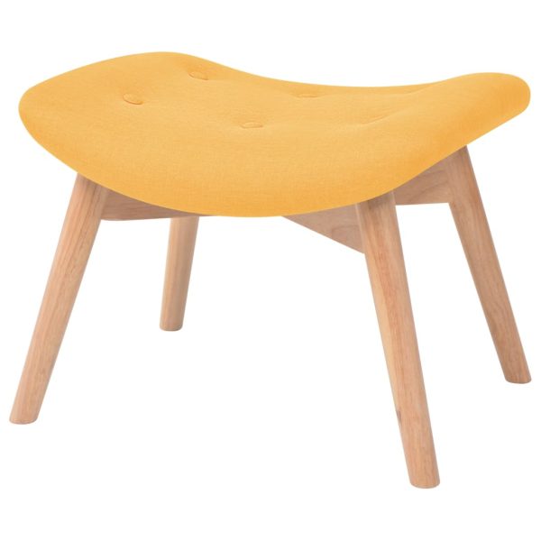 Poltrona com apoio para pés tecido amarelo - Image 6